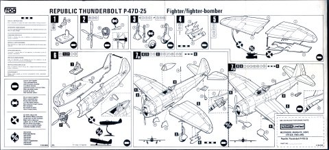 Инструкция по сборке FROG F183 Blue Series  Thunderbolt - Fighter Bomber на нижней части коробки